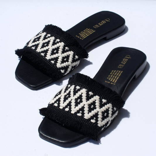 Embroidered Slide Sandal