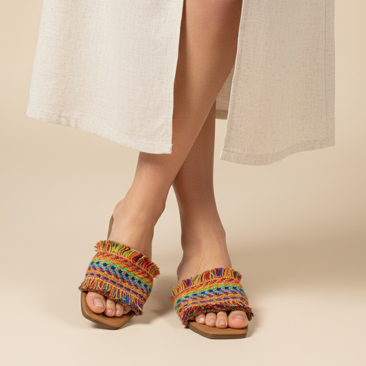 Embroidered Slide Sandal